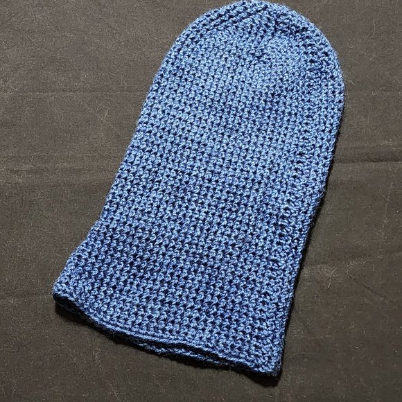 NWT Hand-Crocheted Medium Blue Slouchie - Picture 2 of 2